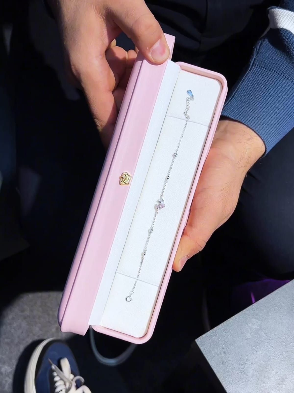 Double stone heart bracelet