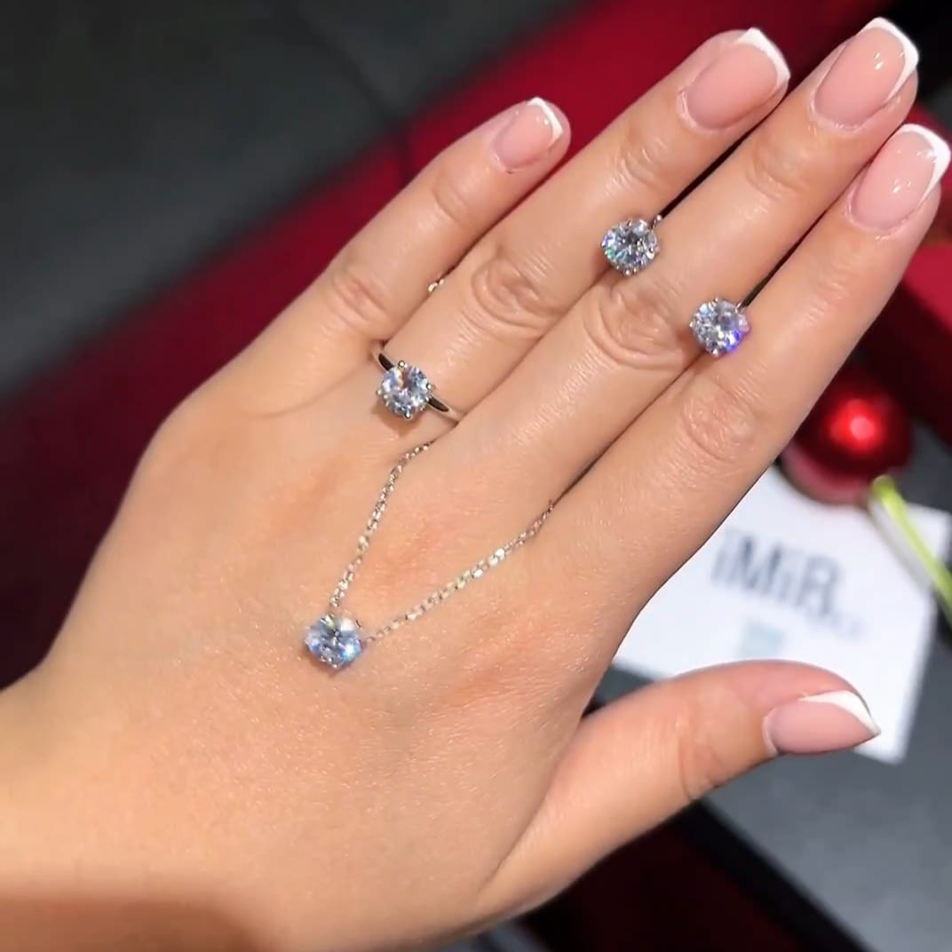 Metal rose Jewelry set