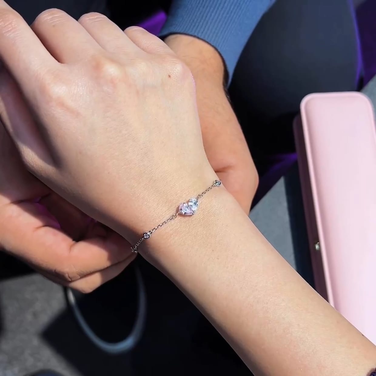 Double stone heart bracelet