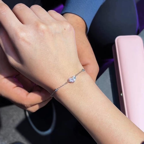 Double stone heart bracelet