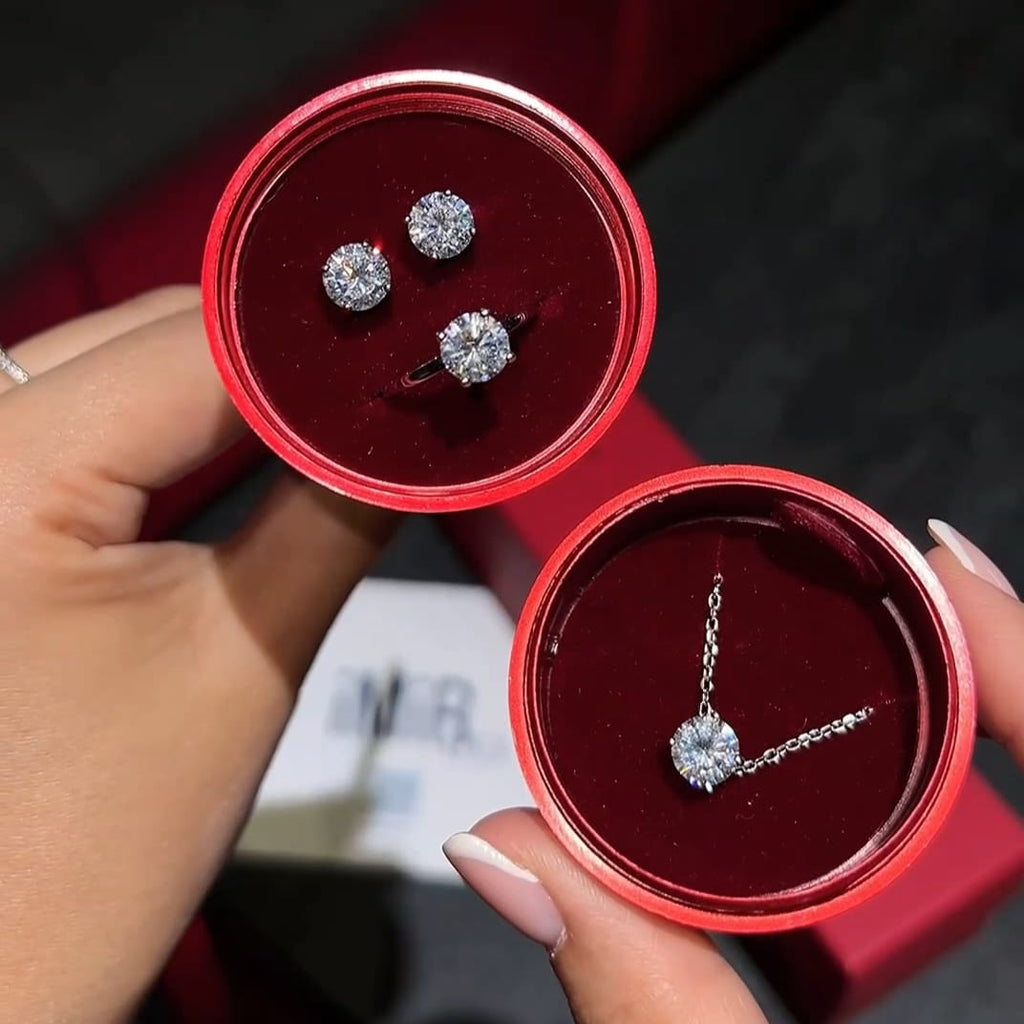 Metal rose Jewelry set